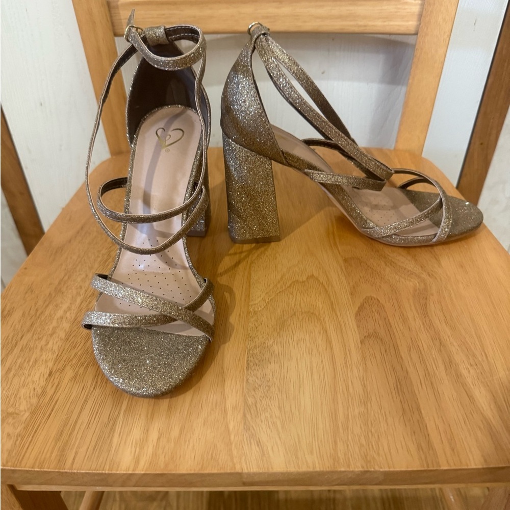 Windsor Glittering Gold Strappy Heels